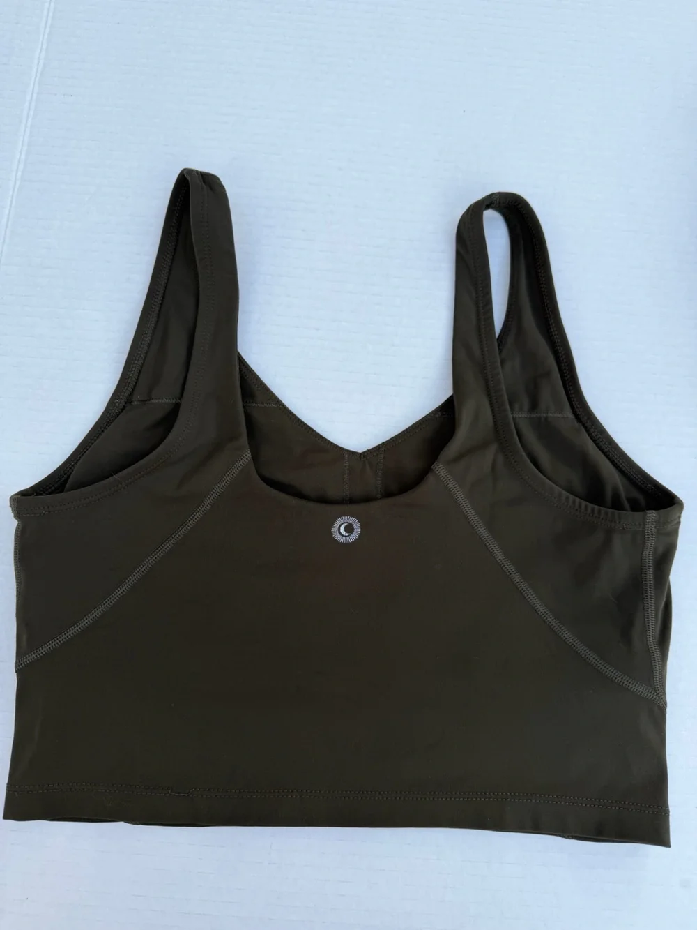 ZYIA Active Cassie Bra Tank Top Workout Crop Top Olive Brown size 8